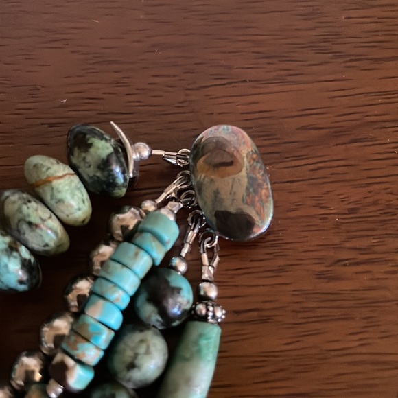 5 Strand Turquoise Bracelet with Sterling Beads - Picture 4 of 4